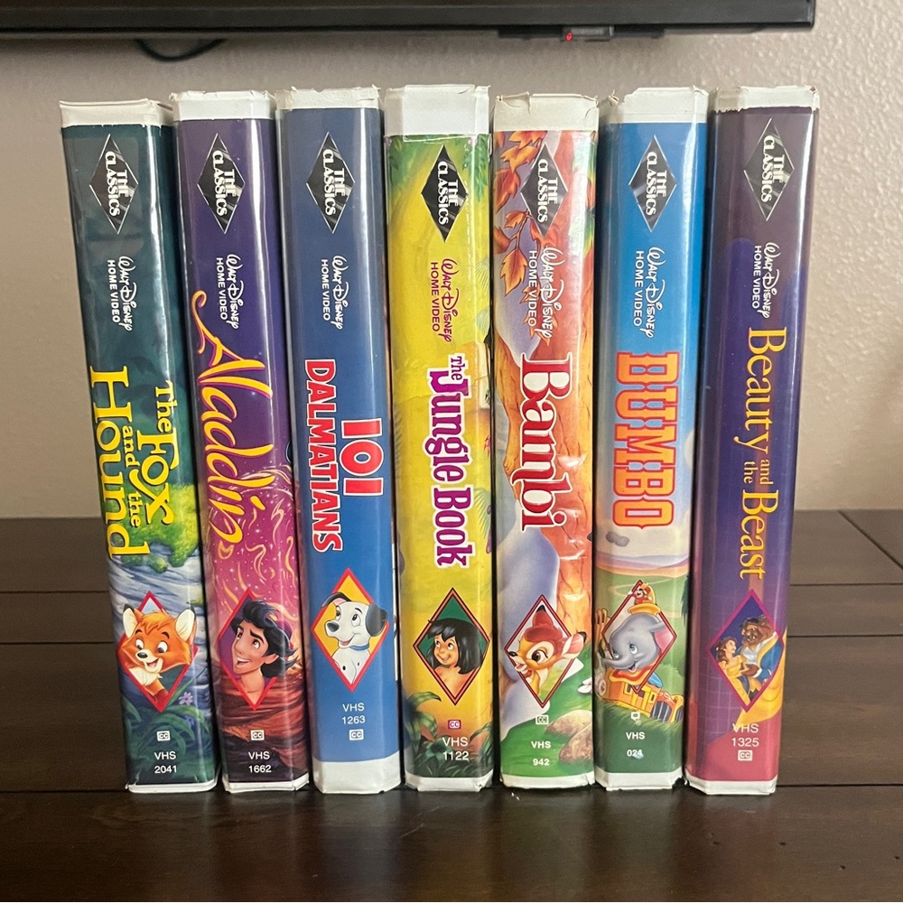 Disney Vintage VHS Black Diamond Movie Collection of 7 Tapes